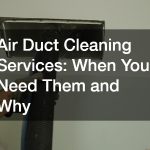 Air Duct Cleaning Services  When You Need Them and Why